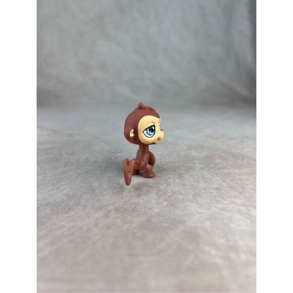 Littlest Pet Shop LPS Brown Monkey with Blue Teardrop Eyes 485 - Picture 4 of 6